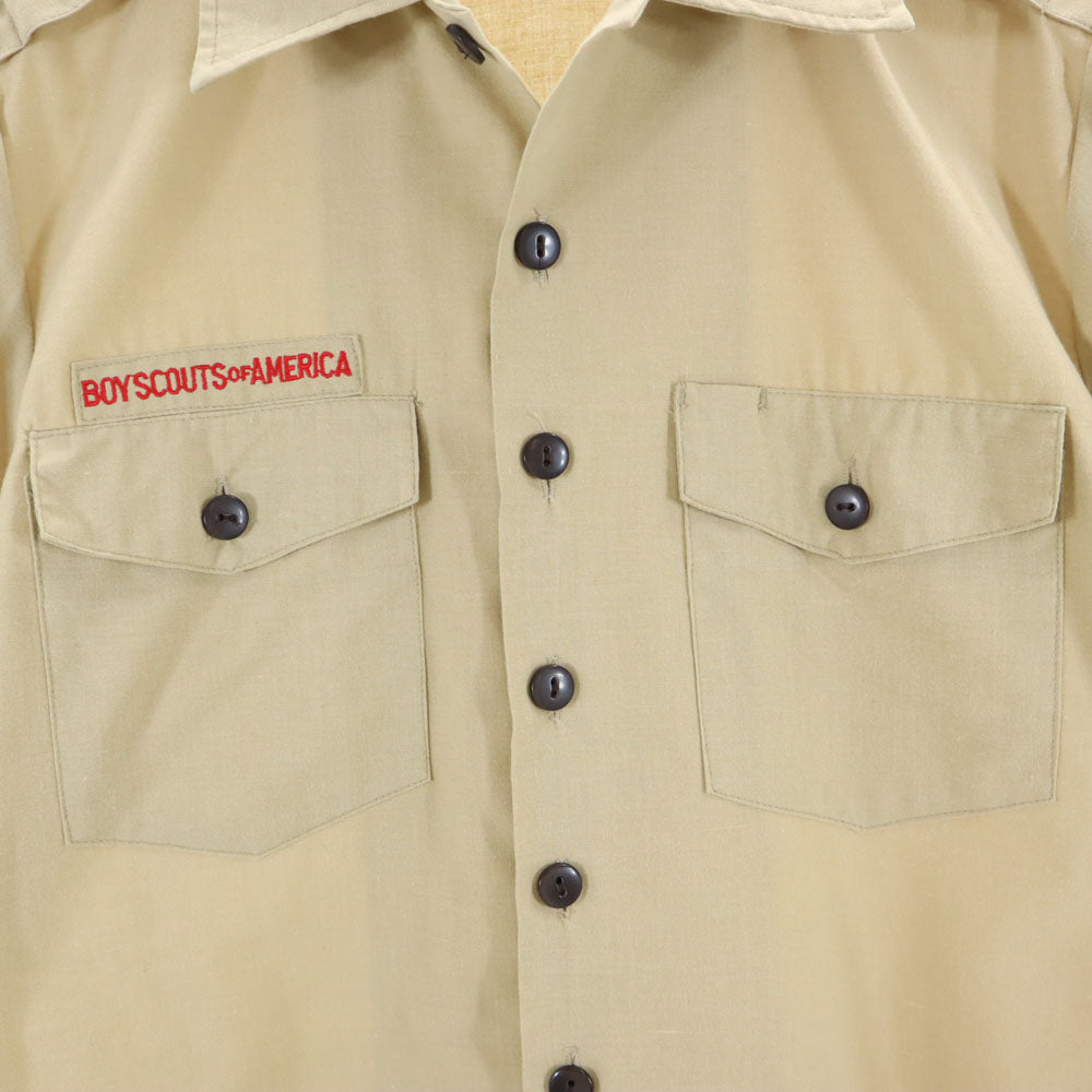 ボーイスカウト 70s 80s ヴィンテージ 半袖 ボーイスカウト シャツ M ベージュ BOY SCOUTS OF AMERICA メンズ