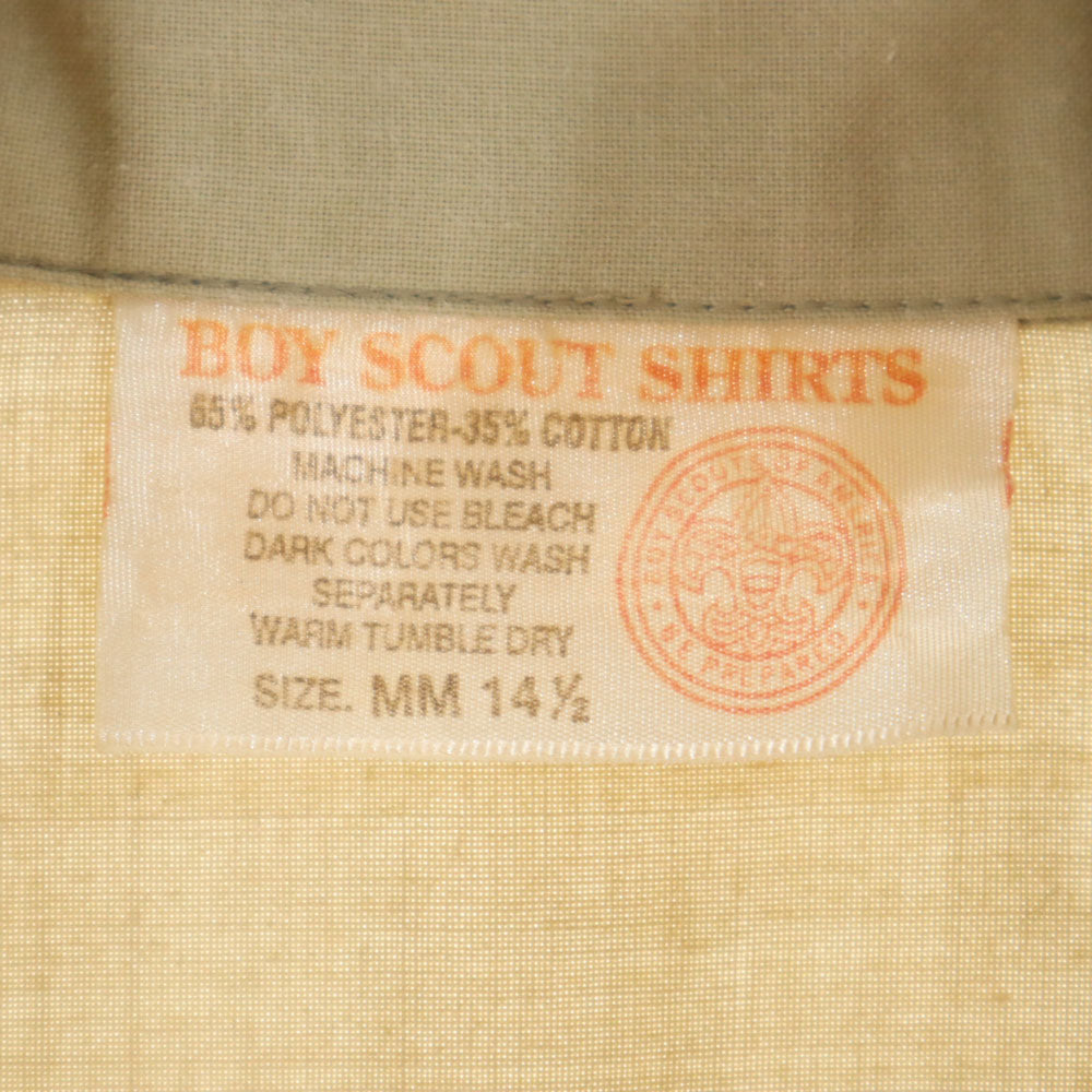 ボーイスカウト 70s 80s ヴィンテージ 半袖 ボーイスカウト シャツ M ベージュ BOY SCOUTS OF AMERICA メンズ