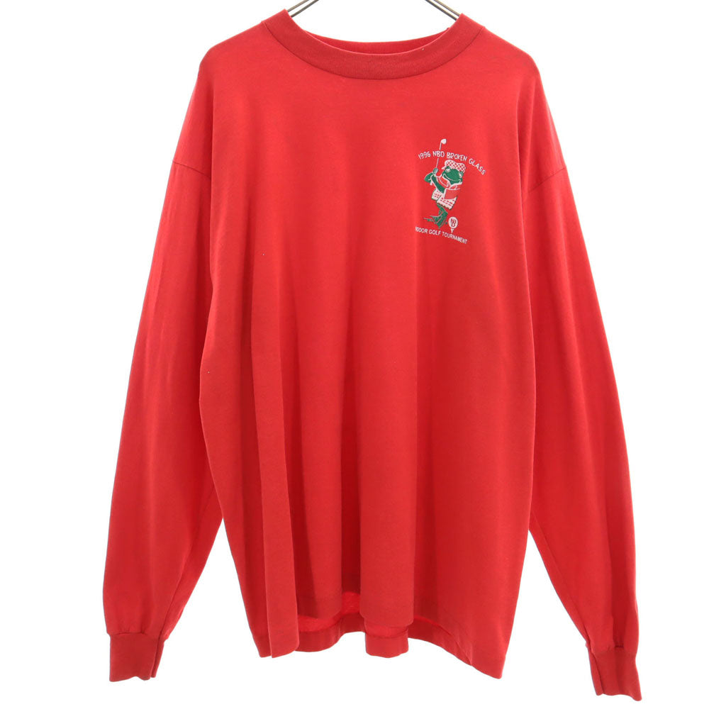 FRUIT OF THE LOOM フルーツオブザルーム 90s USA製 オールド 長袖 Tシャツ XL レッド系 メンズ