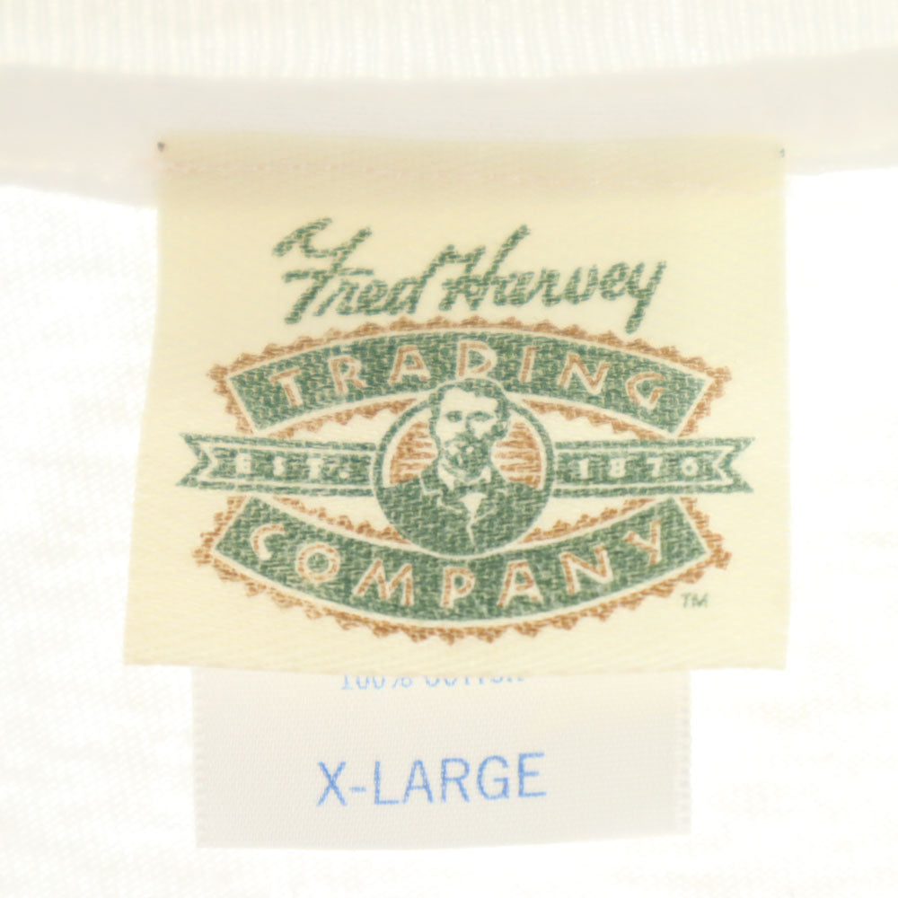 Fred Harvey 90s USA製 オールド プリント 半袖 Tシャツ XL ホワイト系 メンズ