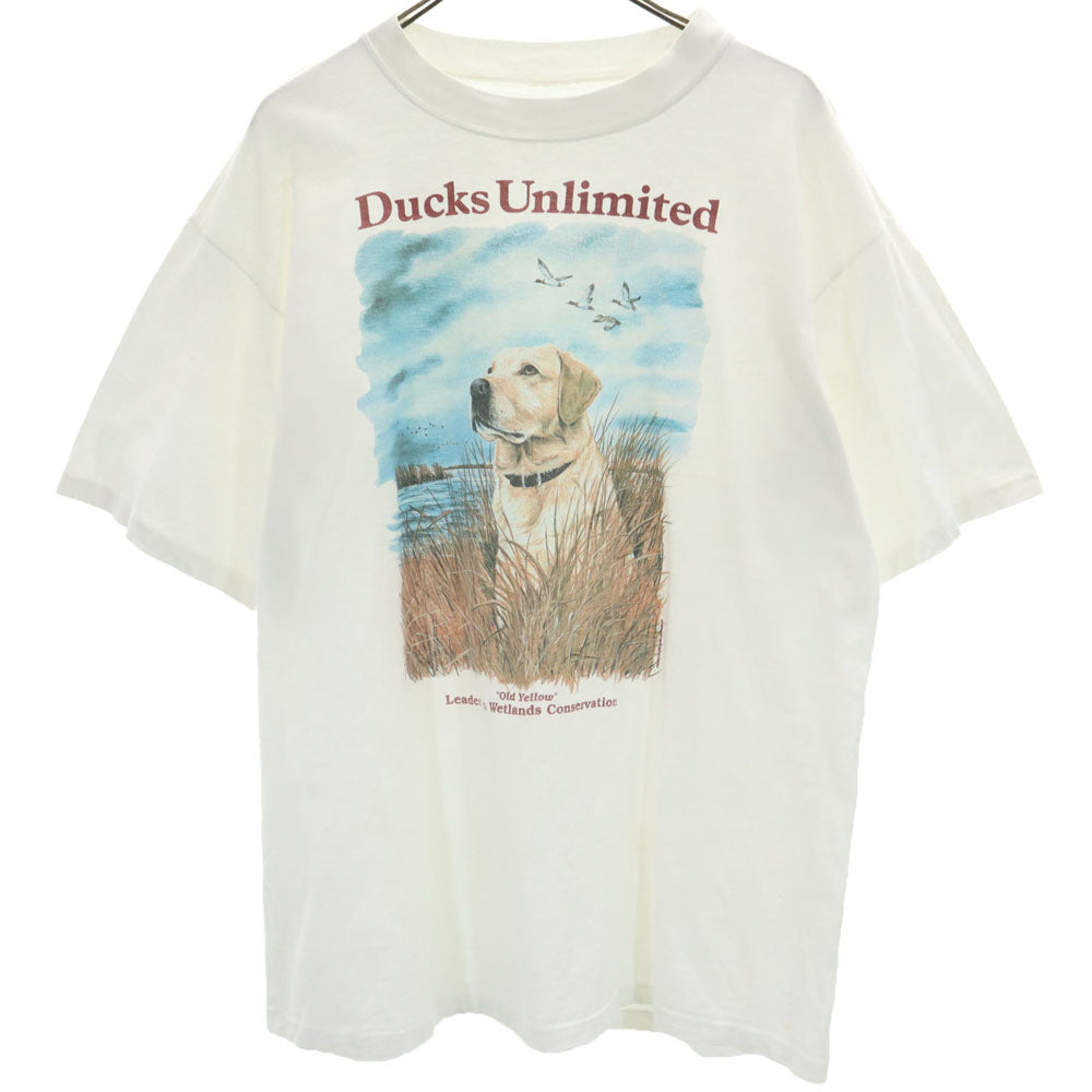 OLD オールド 90s プリント 半袖 Tシャツ ホワイト系 メンズ