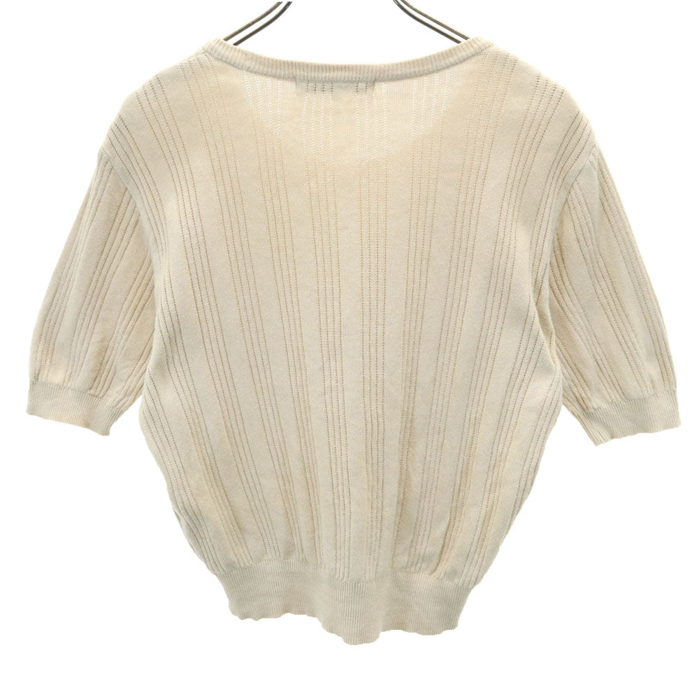 Christian Dior クリスチャンディオール 90s オールド 5分袖 セーター M ベージュ ニット レディース