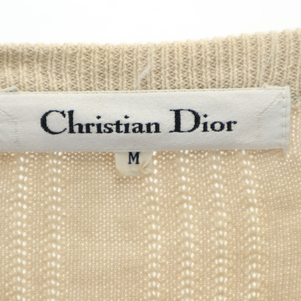 Christian Dior クリスチャンディオール 90s オールド 5分袖 セーター M ベージュ ニット レディース