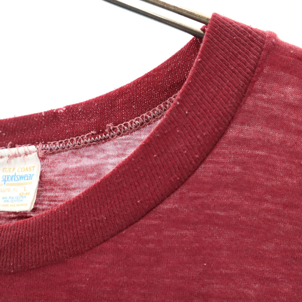 GULF COAST SPORTSWEAR ガルフコーストスポーツウェア 70s USA製 ヴィンテージ 半袖 Tシャツ L ボルドー系 メンズ