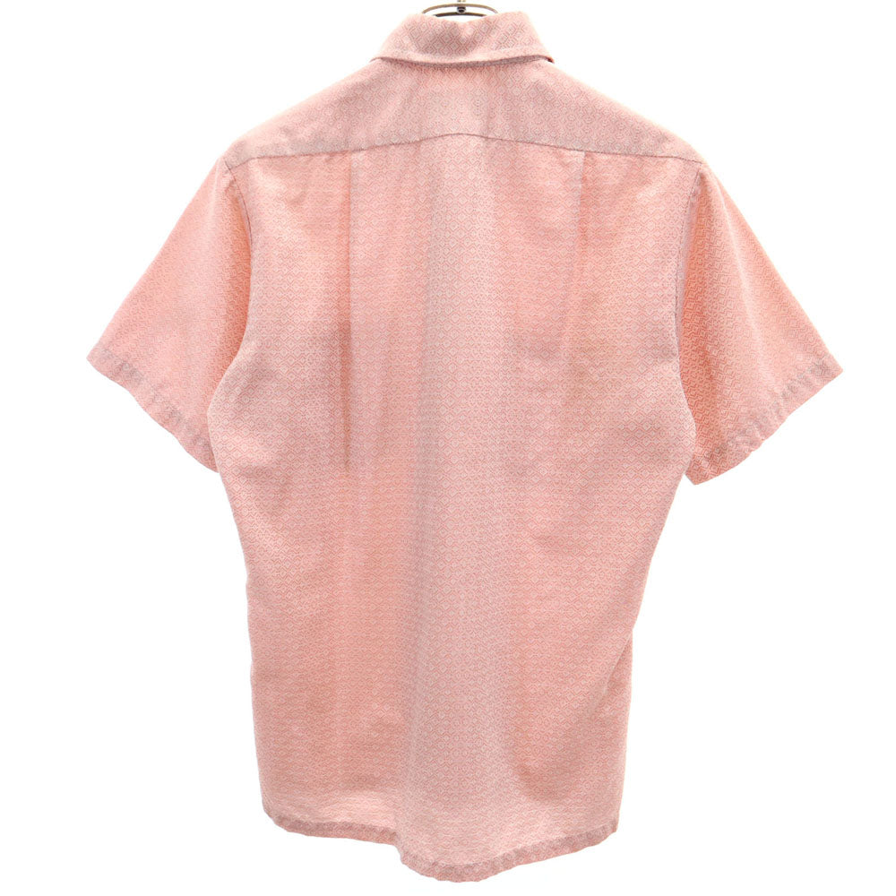 タウンクラフト 70s ヴィンテージ 総柄 半袖 シャツ S オレンジ系 TOWNCRAFT PENN-PREST メンズ