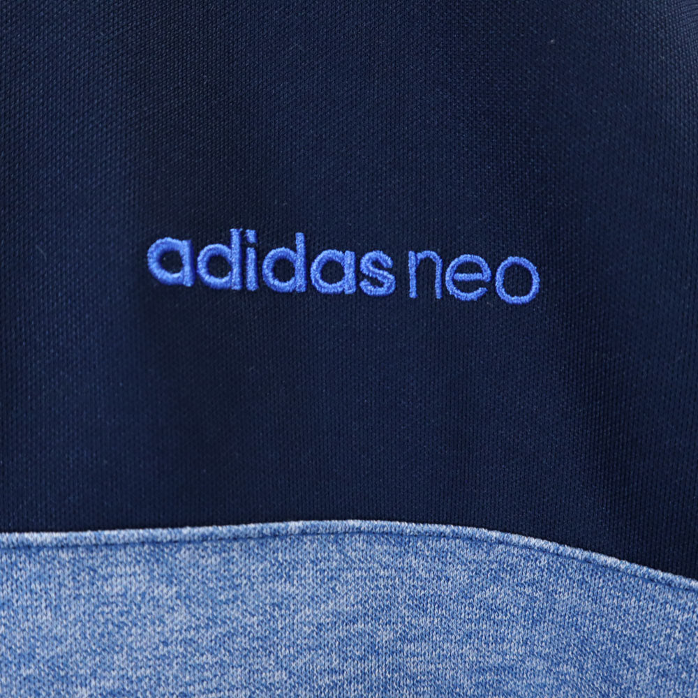 アディダスネオ 半袖 ハーフボタン Tシャツ M ブルー adidas NEO メンズ