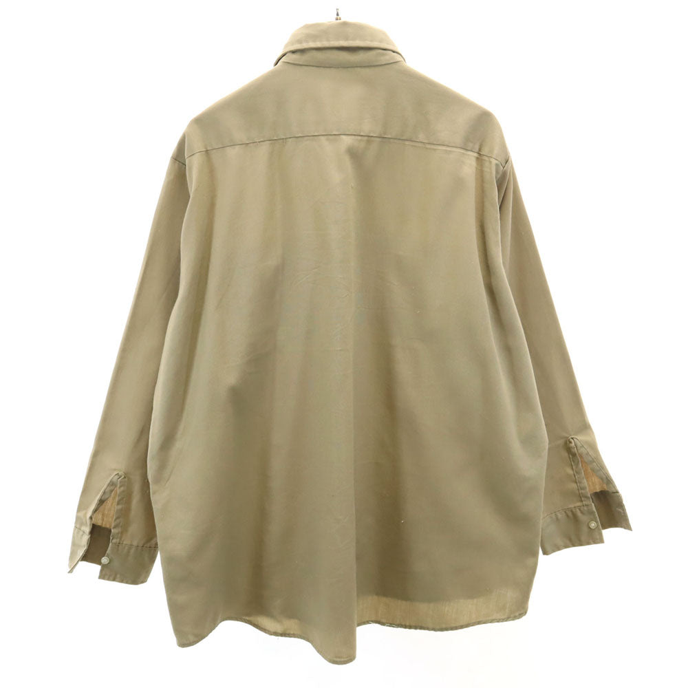 エリー 80s 70s ヴィンテージ 長袖 シャツ 18XM ベージュ ELY メンズ