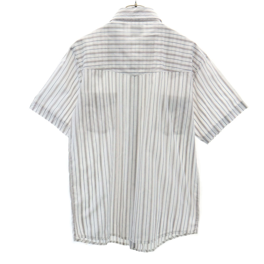 ELY CATTLEMAN エリーキャトルマン 70s 80s ヴィンテージ ストライプ柄 半袖 ウエスタンシャツ 2XL 白系 ビックサイズ メンズ