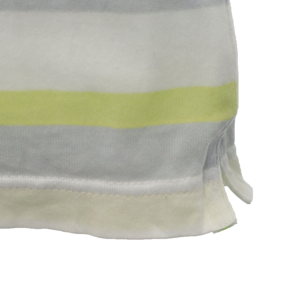 BURBERRY バーバリー 三陽商会 日本製 ボーダー柄 ゴルフ 7分袖 ポロシャツ L ホワイト GOLF レディース