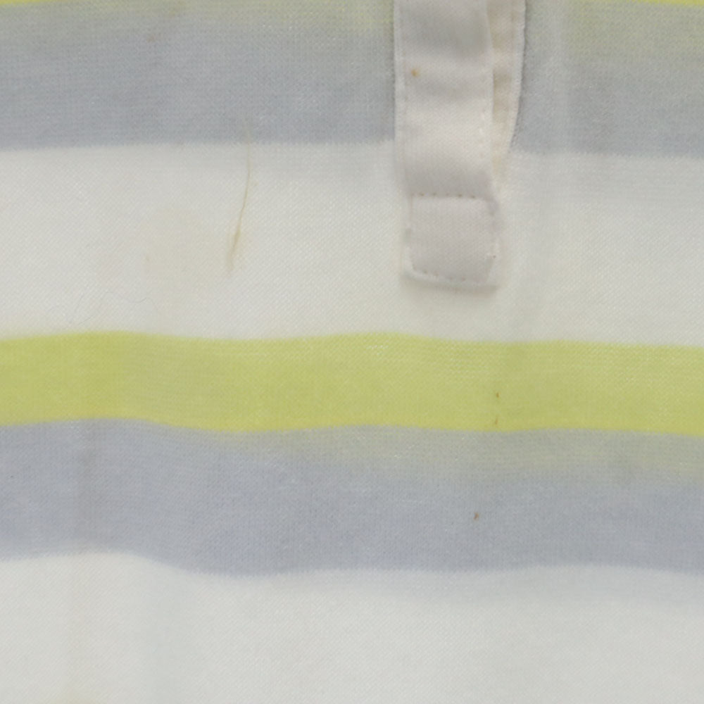 BURBERRY バーバリー 三陽商会 日本製 ボーダー柄 ゴルフ 7分袖 ポロシャツ L ホワイト GOLF レディース