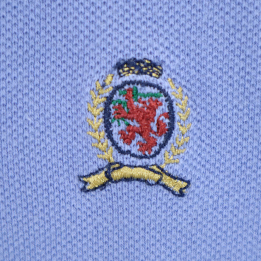 TOMMY HILFIGER トミーヒルフィガー 90s オールド フラッグタグ 半袖 ポロシャツ XL パープル系 鹿の子 メンズ