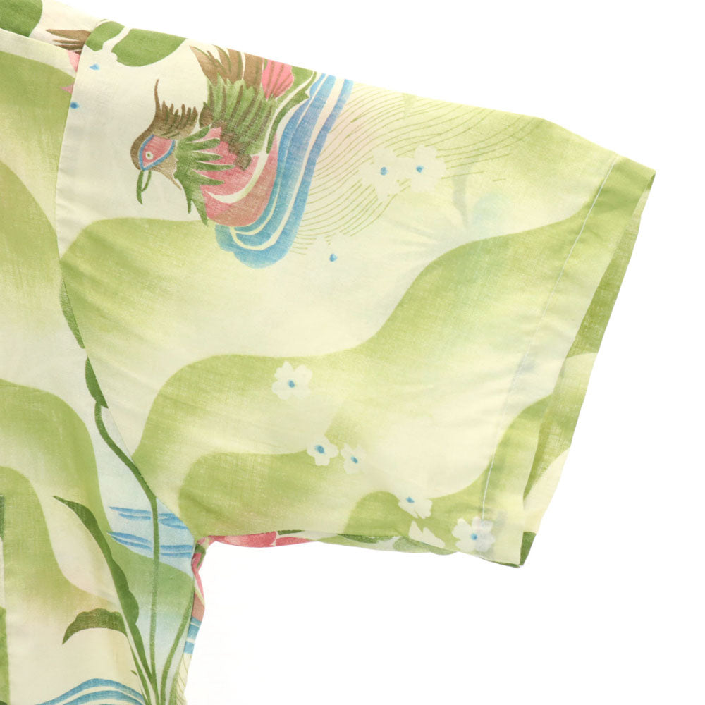 K MART ケーマート 70s USA製 ヴィンテージ 半袖 アロハシャツ L グリーン系 メンズ