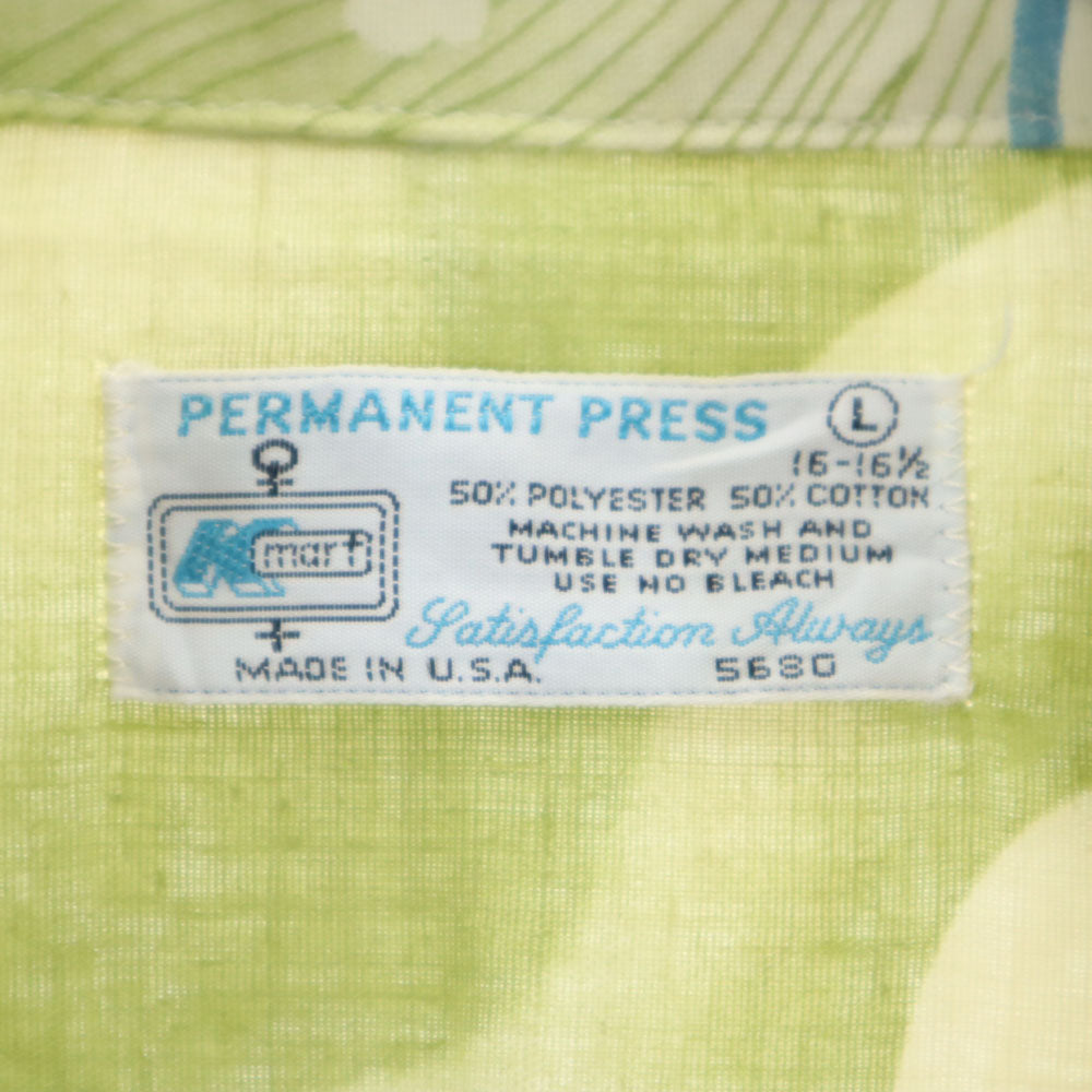 K MART ケーマート 70s USA製 ヴィンテージ 半袖 アロハシャツ L グリーン系 メンズ