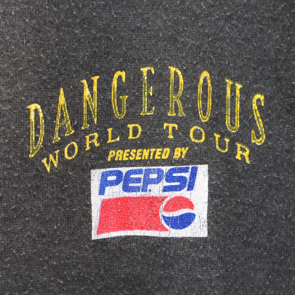 OLD オールド 90s ペプシ マイケルジャクソン ワールドツアー バンT バックプリント 半袖 Tシャツ チャコールグレー PEPSI メンズ