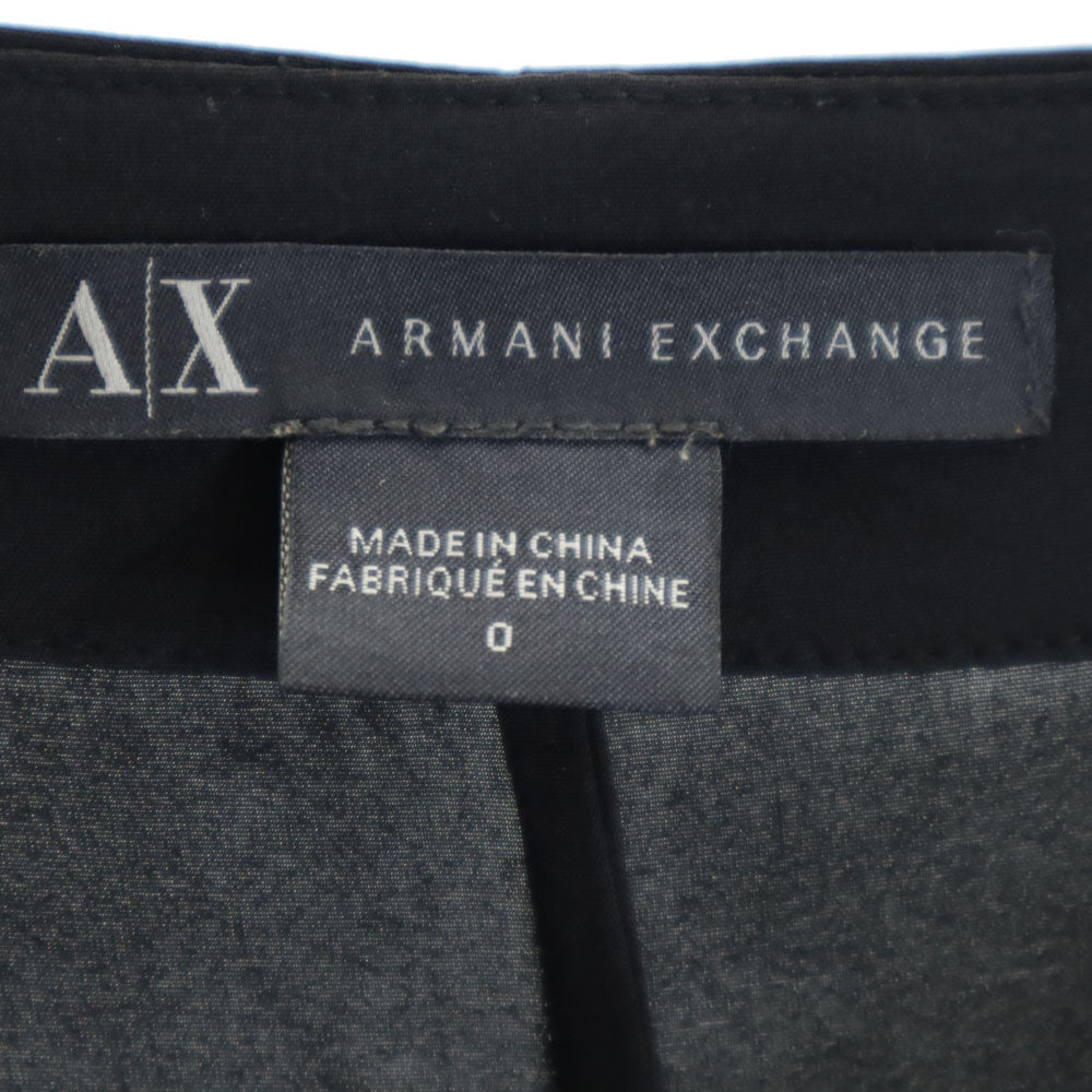 アルマーニエクスチェンジ ゼブラ柄 7分袖 ミニワンピース 0 ブラック ARMANI EXCHANGE レディース