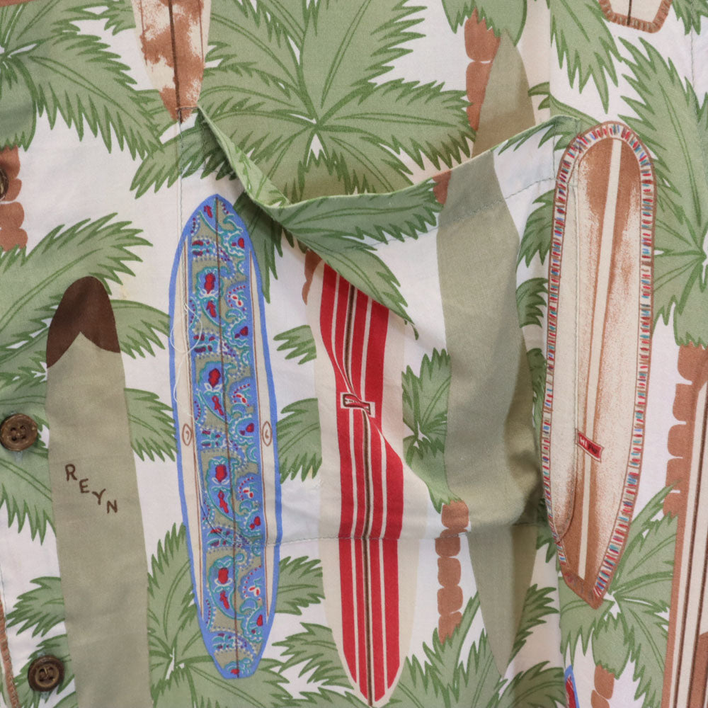 reyn spooner レインスプーナー 90s オールド ダイヤモンドヘッドタグ 総柄 半袖 アロハシャツ XXL グリーン系 ビックサイズ メンズ