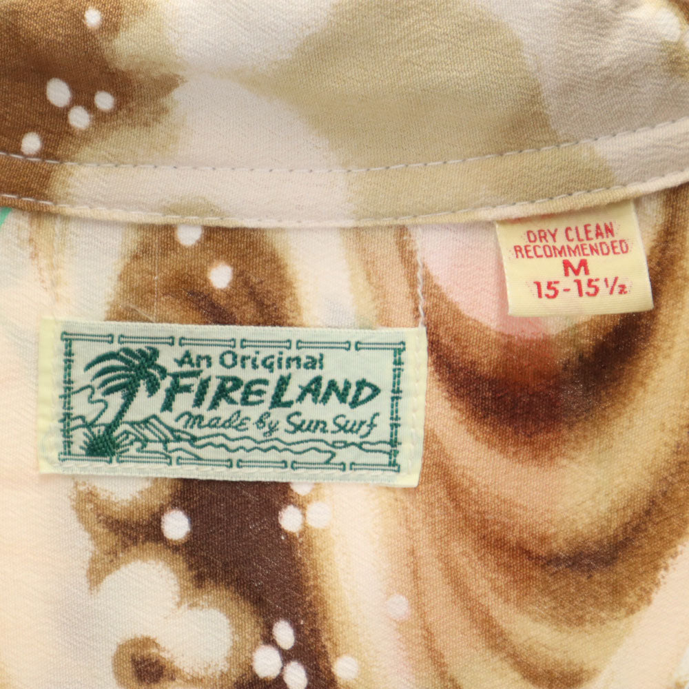 サンサーフ 東洋エンタープライズ 総柄 半袖 アロハシャツ M ベージュ系 SUN SURF 開襟 オープンカラー メンズ