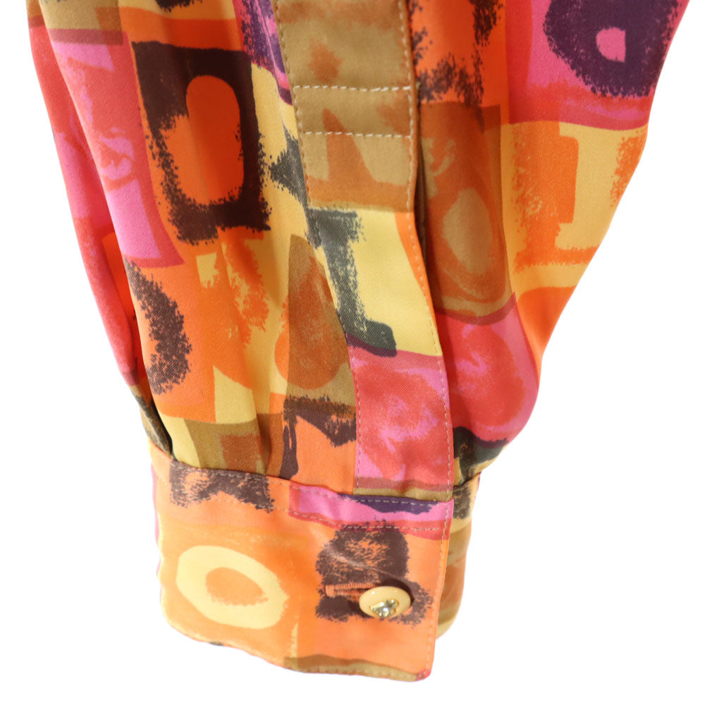 Enrico Coveri エンリココベリ 総柄 長袖 シャツ M オレンジ系 メンズ