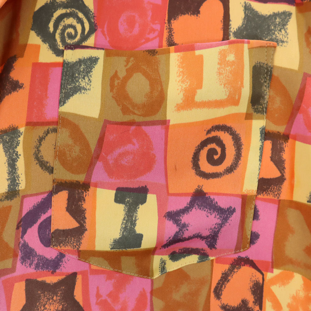 Enrico Coveri エンリココベリ 総柄 長袖 シャツ M オレンジ系 メンズ