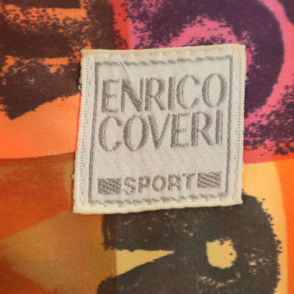 Enrico Coveri エンリココベリ 総柄 長袖 シャツ M オレンジ系 メンズ