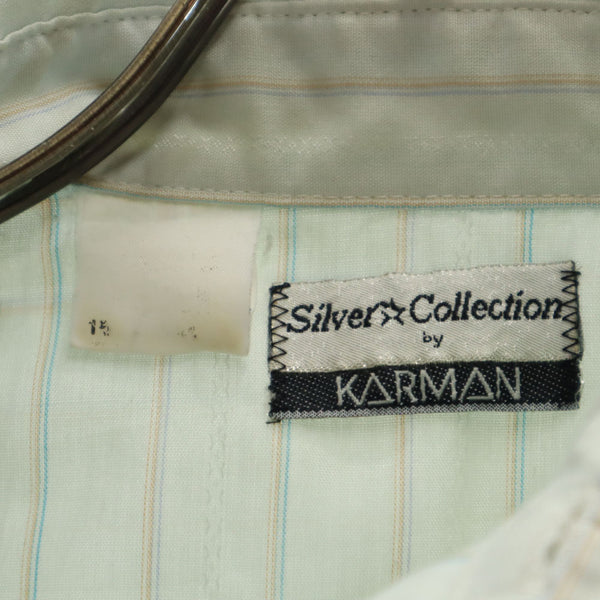 Silver Collection by KARMAN 70s ヴィンテージ ストライプ柄 長袖 ウエスタンシャツ ブルー系 Silver Collection by KARMAN メンズ