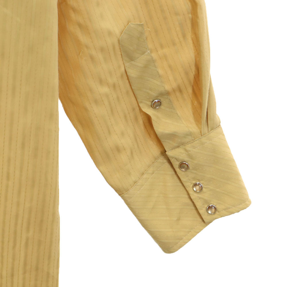 MILLER ミラー 70s USA製 ヴィンテージ ストライプ地 長袖 ウエスタンシャツ 17-35 イエロー系 メンズ