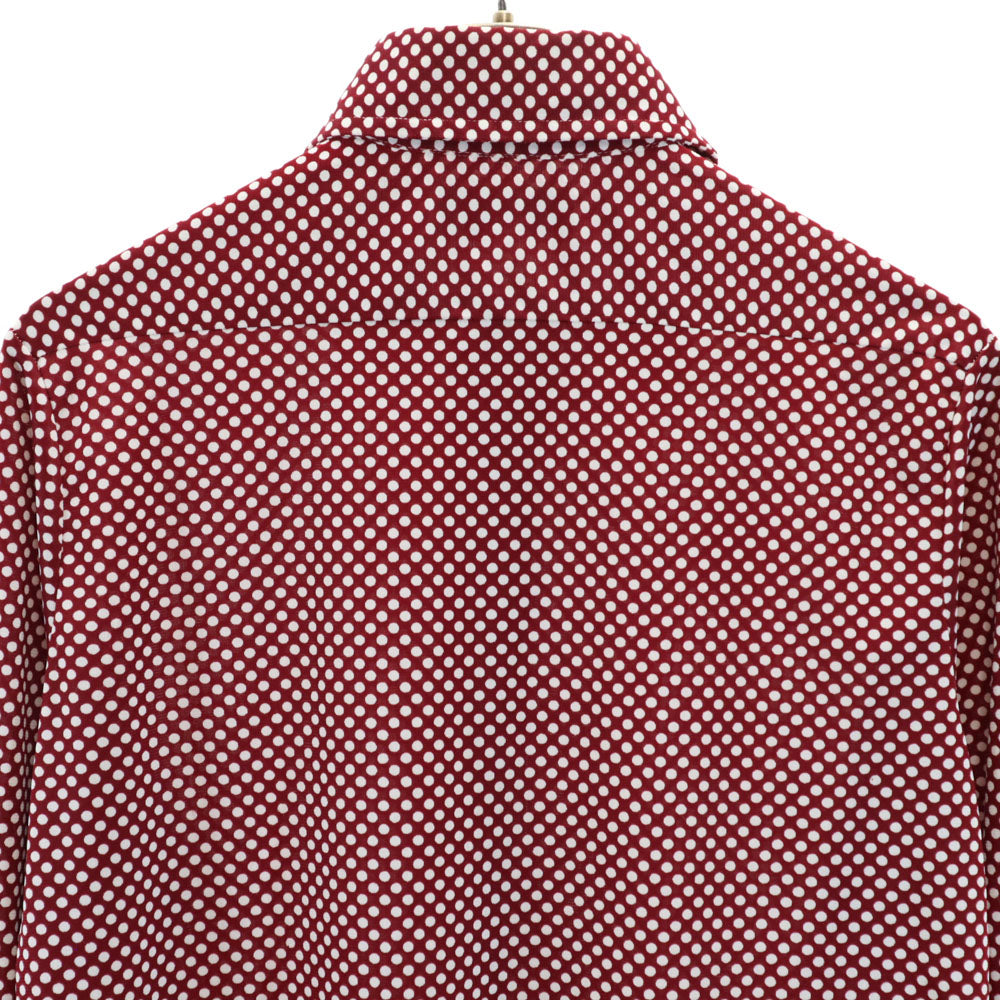 MEDICI 70s ヴィンテージ ドット柄 長袖 シャツ 15-32 レッド系 水玉 メンズ