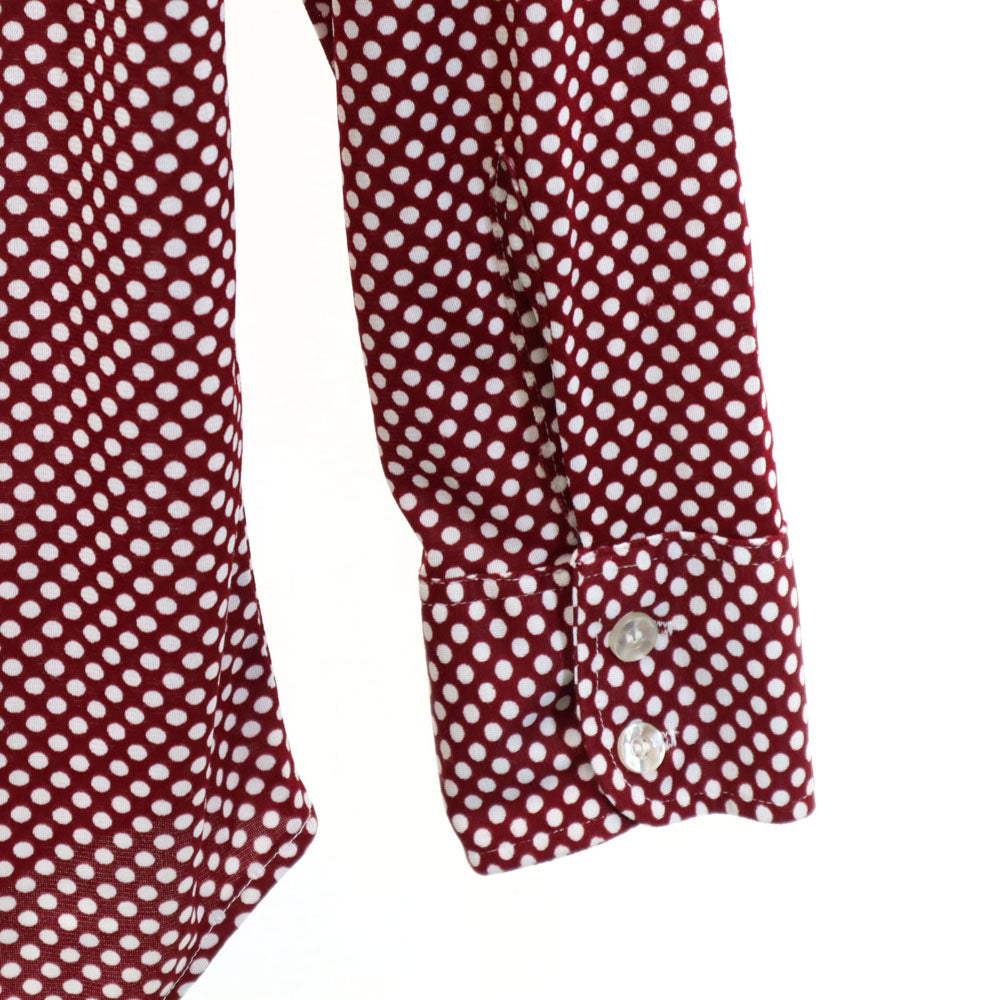 MEDICI 70s ヴィンテージ ドット柄 長袖 シャツ 15-32 レッド系 水玉 メンズ