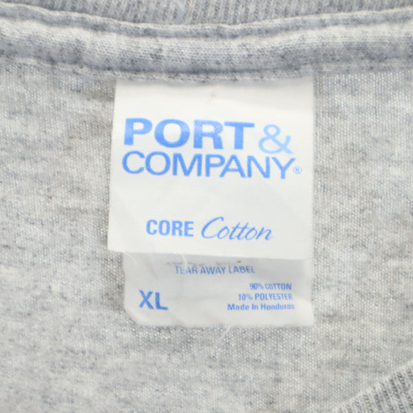 ポートアンドカンパニー バックプリント 半袖 Tシャツ XL グレー PORT&COMPANY メンズ