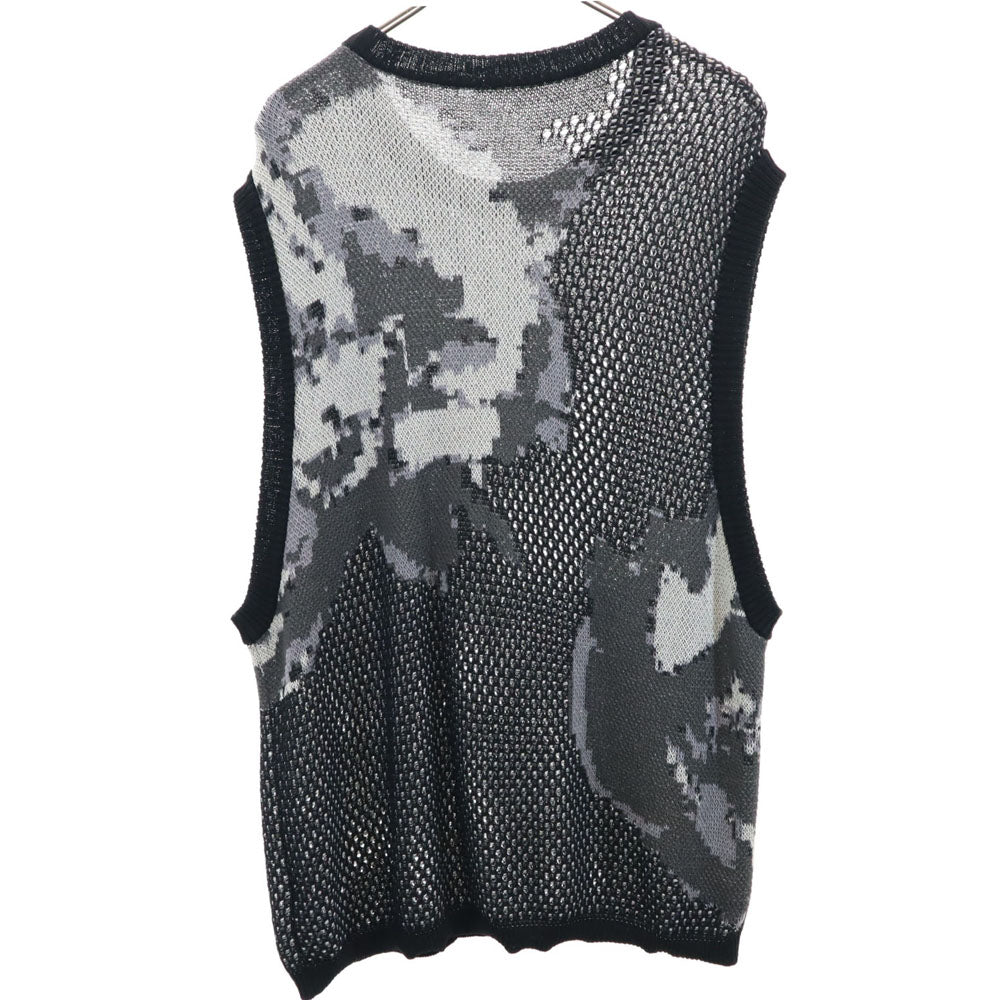 ハレ 柄入り ニットベスト F ブラック系 HARE メンズ