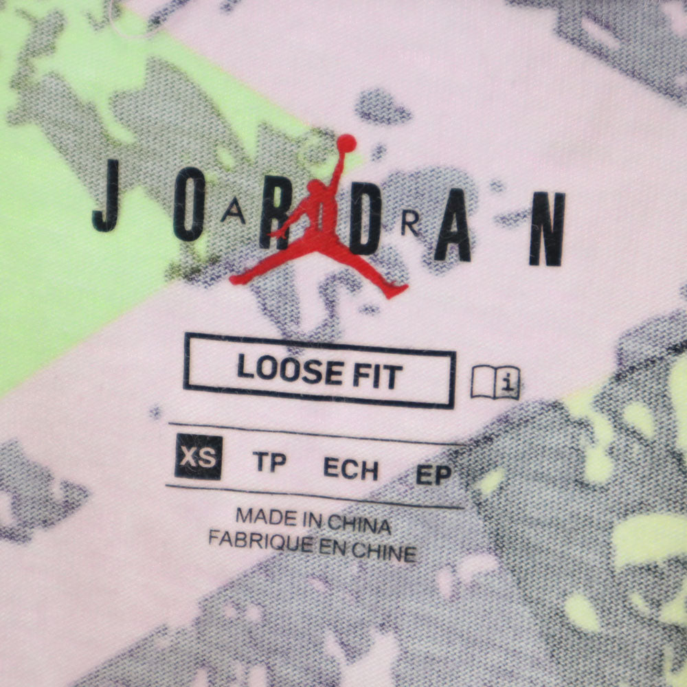 エアジョーダン ナイキ 総柄 半袖 Tシャツ XS ピンク系 AIR JORDAN NIKE レディース