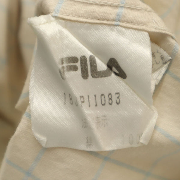 フィラ チェック柄 半袖 ボタンダウンシャツ LL ベージュ系 FILA メンズ