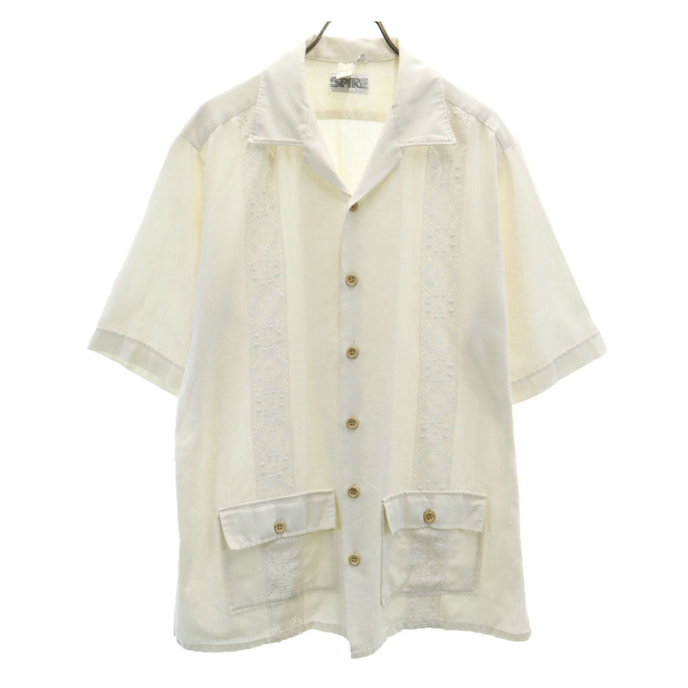 SPiRE 90s オールド キューバシャツ 半袖 ジャケット XL アイボリー SPiRE メンズ