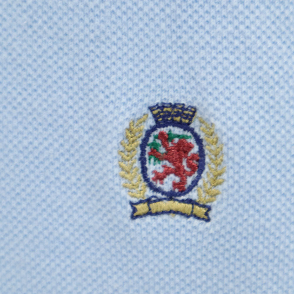 TOMMY HILFIGER トミーヒルフィガー 90s オールド フラッグタグ 半袖 ポロシャツ M 水色 鹿の子地 メンズ