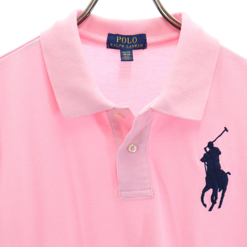 ポロラルフローレン ビッグポニー 半袖 ポロシャツ XL（18-20） ピンク POLO RALPH LAUREN 鹿の子地 キッズ