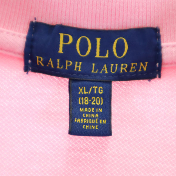 ポロラルフローレン ビッグポニー 半袖 ポロシャツ XL（18-20） ピンク POLO RALPH LAUREN 鹿の子地 キッズ