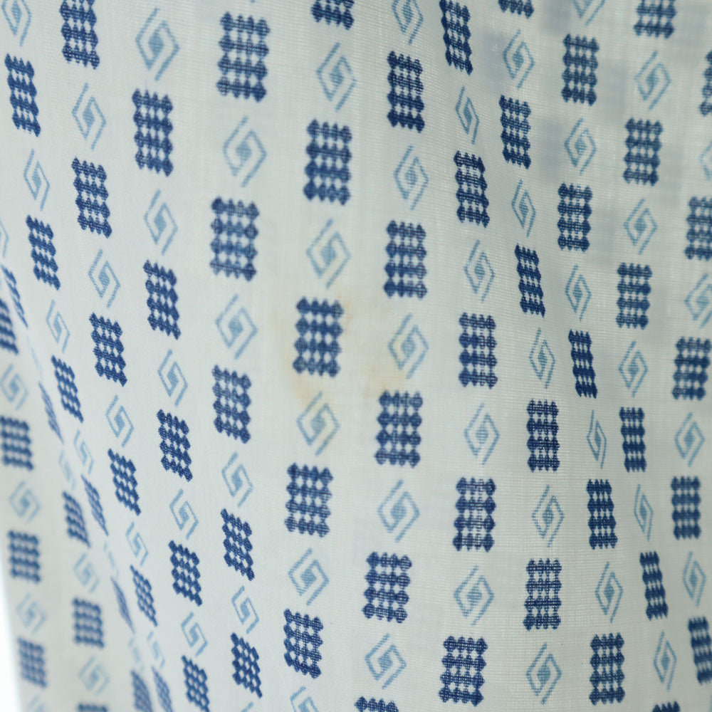 VAN HEUSEN ヴァンヒューゼン 70s ヴィンテージ 総柄 長袖 シャツ 16 1/2 35 ホワイト×ブルー系 メンズ