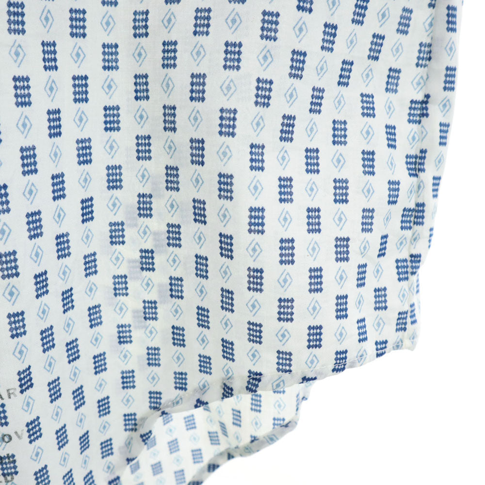 VAN HEUSEN ヴァンヒューゼン 70s ヴィンテージ 総柄 長袖 シャツ 16 1/2 35 ホワイト×ブルー系 メンズ