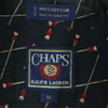 チャップスラルフローレン 80s ヴィンテージ 総柄 長袖 ボタンダウンシャツ XL 深緑系 CHAPS RALPH LAUREN メンズ