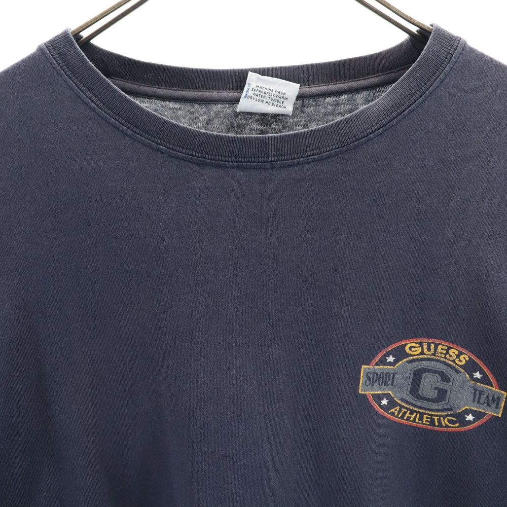 Guess ゲス 90s USA製 オールド バックプリント 長袖 Tシャツ M ネイビー SPORT ロンT メンズ