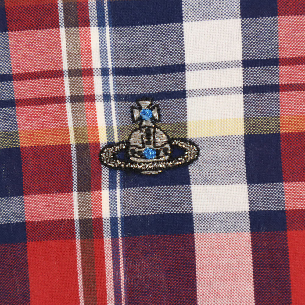 Vivienne WestwoodMAN ヴィヴィアンウエストウッドマン 日本製 長袖 チェックシャツ 44 レッド系 メンズ