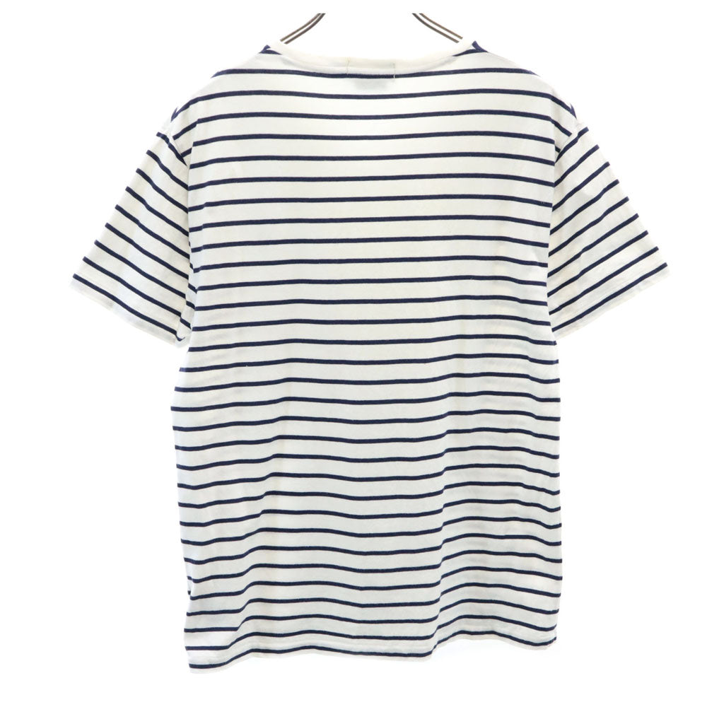 ポロラルフローレン ボーダー柄 半袖 Vネック Tシャツ M ホワイト POLO RALPH LAUREN CUSTOM SLIM FIT メンズ