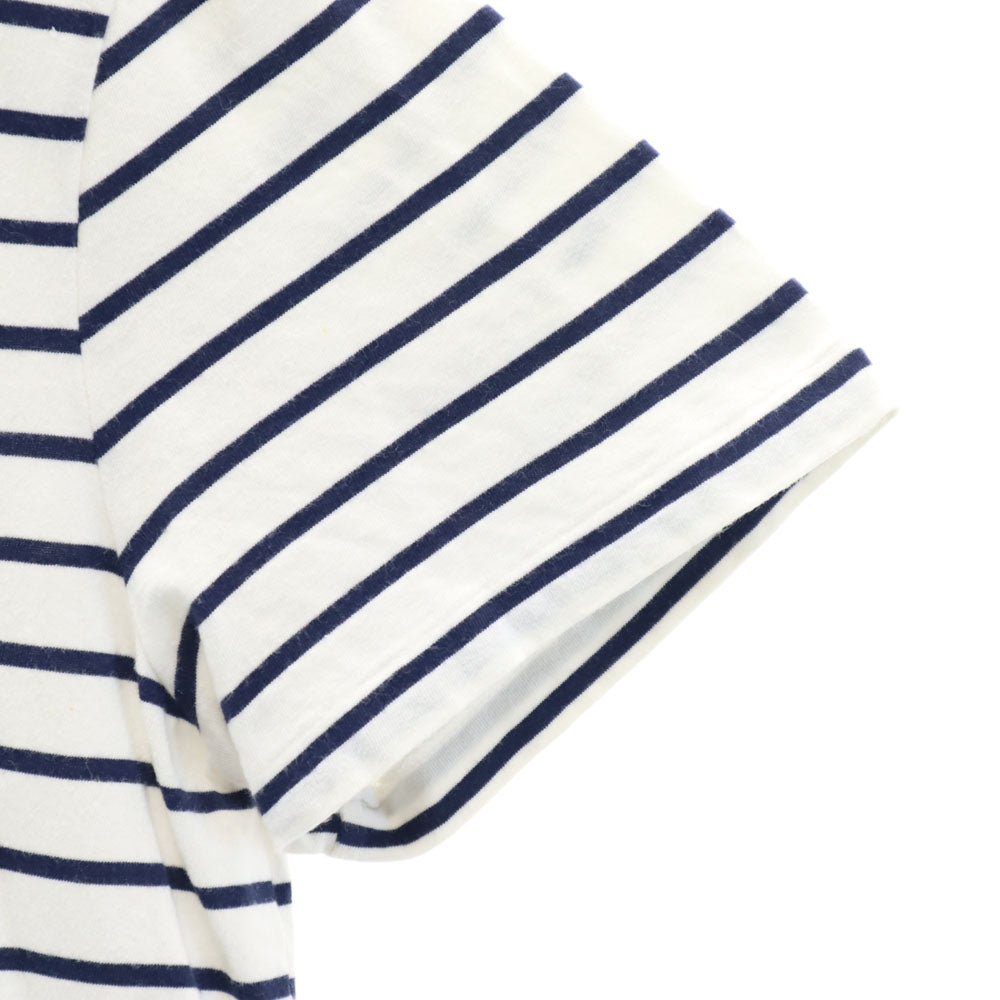 ポロラルフローレン ボーダー柄 半袖 Vネック Tシャツ M ホワイト POLO RALPH LAUREN CUSTOM SLIM FIT メンズ