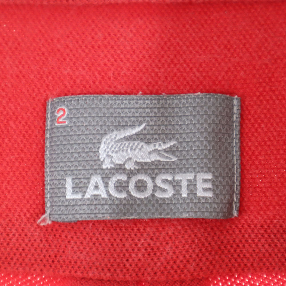 ラコステ 日本製 半袖 ポロシャツ 2 レッド系 LACOSTE 鹿の子 メンズ