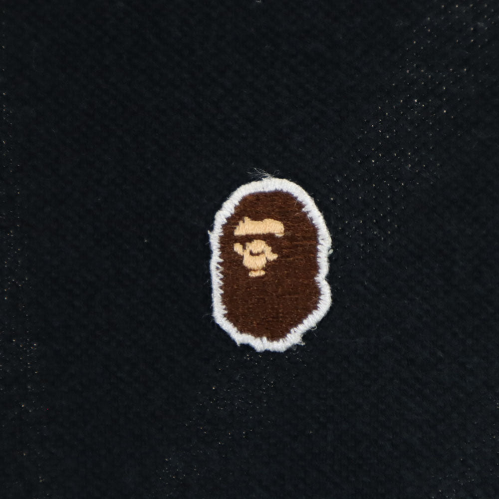 アベイシングエイプ 日本製 半袖 ポロシャツ S ブラック A BATHING APE 鹿の子 ユニオンジャック メンズ