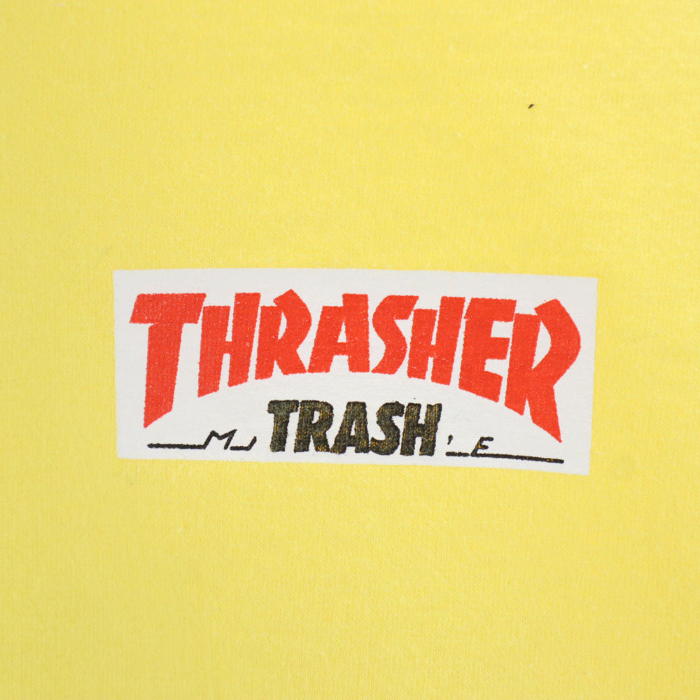 ファッキングオーサム × スラッシャー コラボ バックプリント 長袖 Tシャツ M イエロー THRASHER TRASH ロンT メンズ