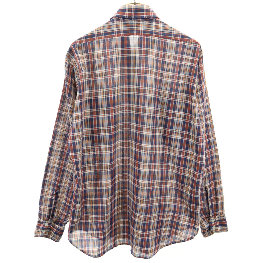 ジェーシーペニー 80s ヴィンテージ 長袖 チェックシャツ L レッド 他 JC PENNEY ガーゼ生地 メンズ