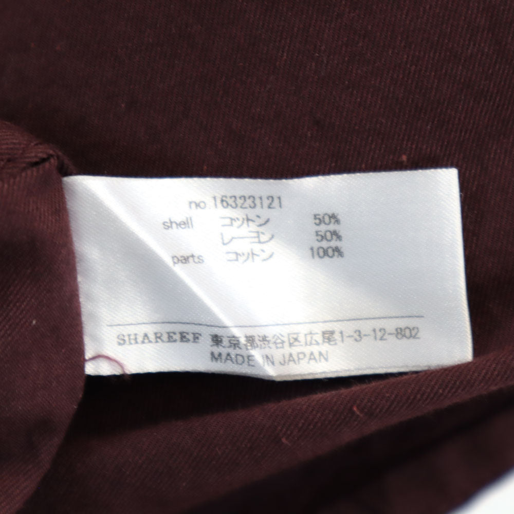 SHAREEF シャリーフ 日本製 長袖 シャツ 1 ボルドー系 メンズ