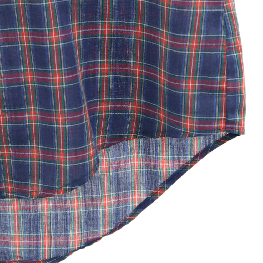 シアーズ 80s ヴィンテージ チェック柄 長袖 ウエスタンシャツ M ネイビー 他 Sears メンズ