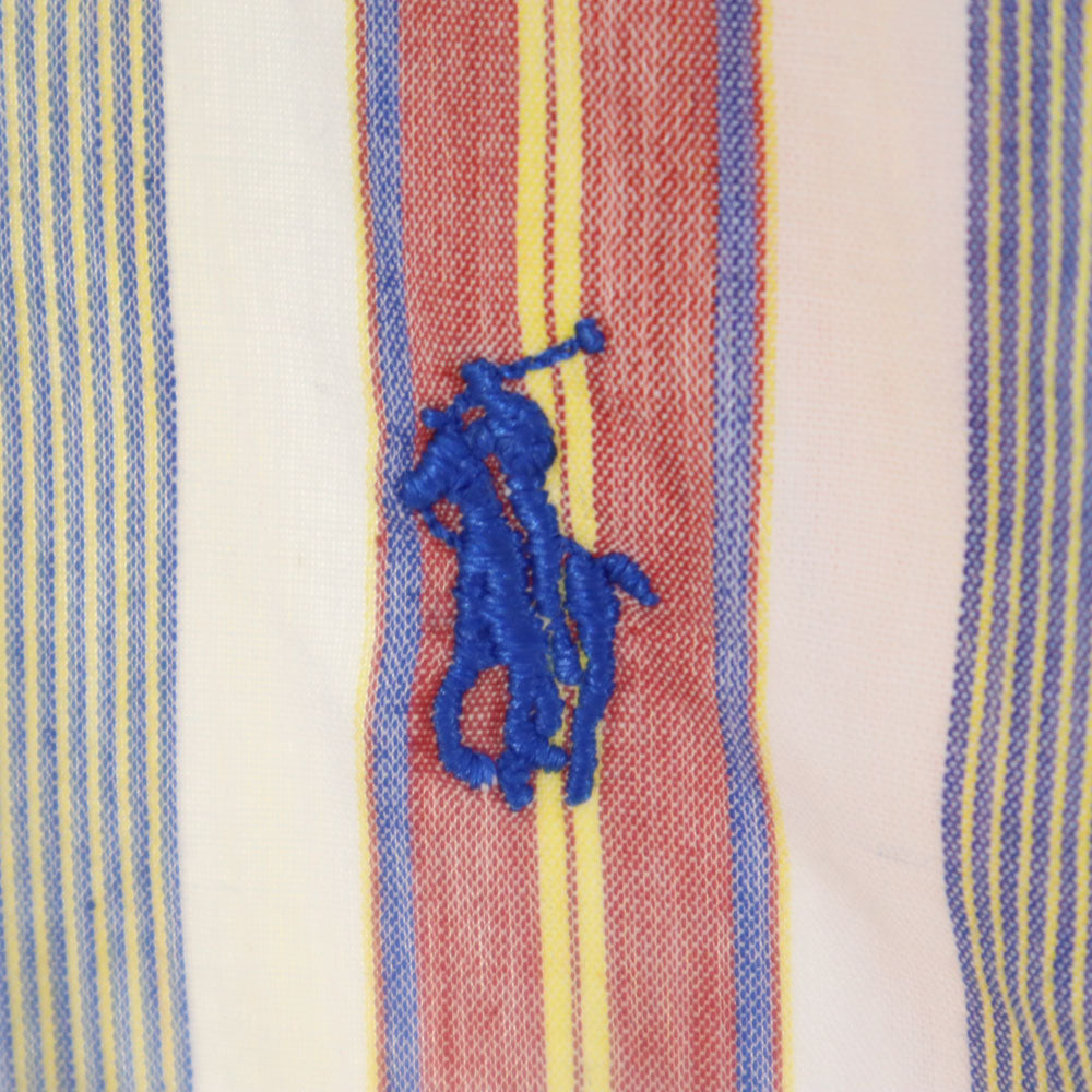 ポロバイラルフローレン 80s USA製 緑タグ ボーイズ ヴィンテージ ストライプ柄 長袖 ボタンダウンシャツ 20 Polo by Ralph Lauren キッズ